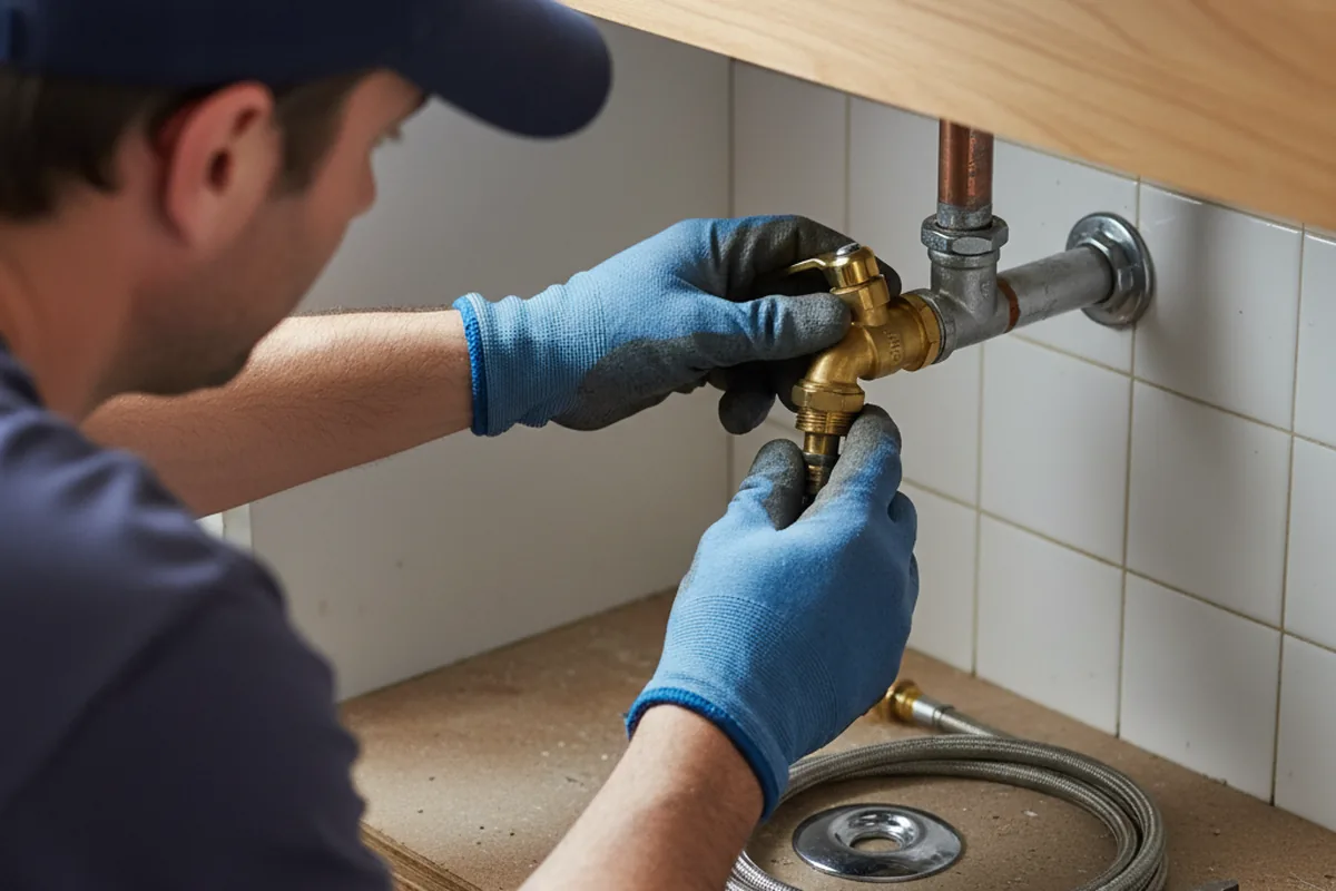 Shutoff valve and fitting work during Faucet and Fixture Repair in Spofford